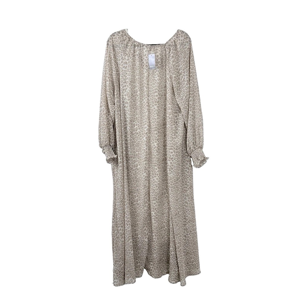 Torrid Leopard Maxi Dress 2X 18 20 Boho Quiet Luxury Blouson Sleeve Ruffle NWT - Picture 3 of 13